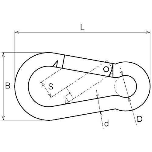 ASANO AKフック 白塗装 6mm 製品図面・寸法図
