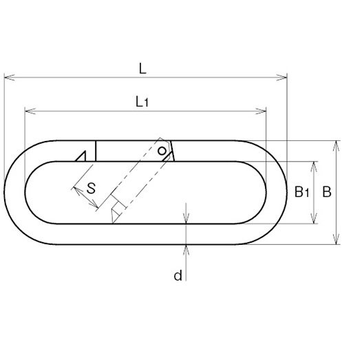 ASANO Sカラビナ 白塗装 5mm 製品図面・寸法図