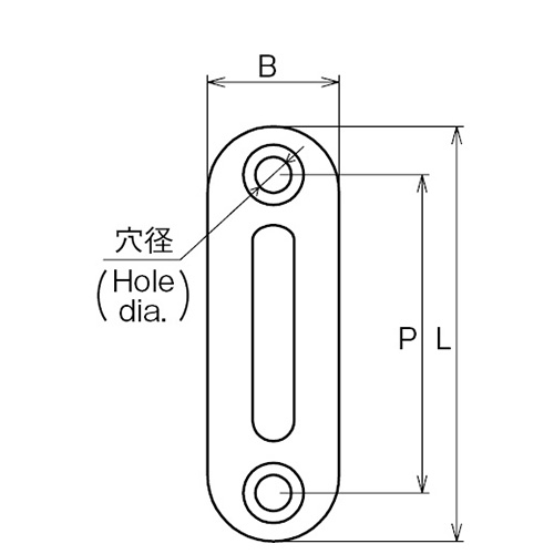 ASANO オープンパッドアイ 白塗装 6mm 製品図面・寸法図
