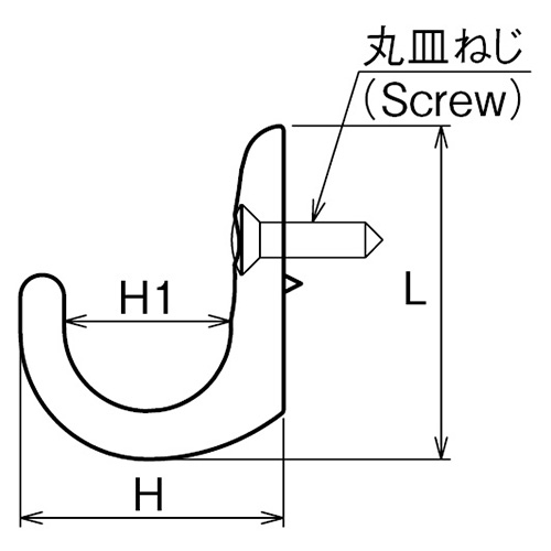 ASANO コートフックVS型 白塗装 M 製品図面・寸法図