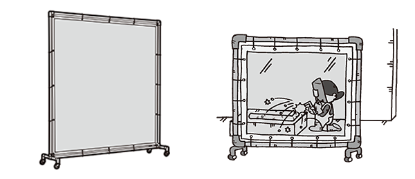 溶接遮光フェンスの使用イメージ