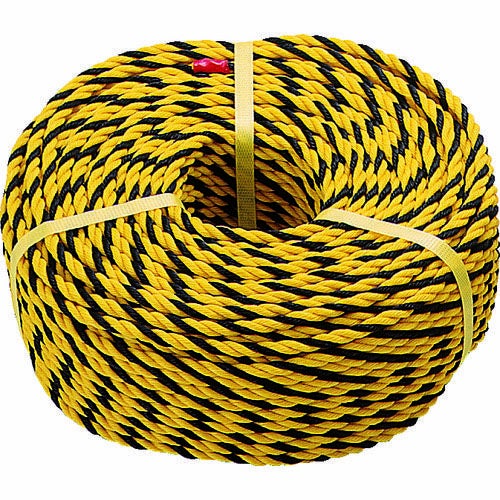 TRUSCO 標識ロープ 3つ打 7.5mm×200m巻 黄/黒 | ヨドヤ【公式】レール