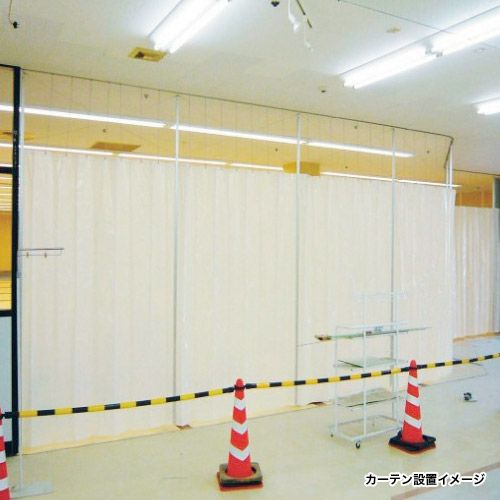 防炎シートカーテン (白防炎・ターポリン) 特注仕様可・幅最大16m／丈