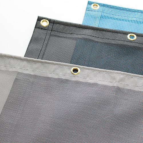 メッシュシートカーテン (防炎1類) 特注仕様可・幅最大17m／丈最大5m