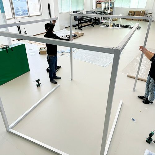 アルミフレーム (アルミ角パイプ) 正方形 50×50mm 50角 V溝(ビスホール